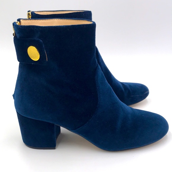 Nine West Shoes - Blue velvet booties ankle boots 7.5 NWQUARRYN